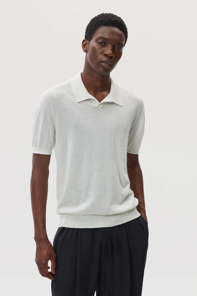 Superfine Cashmere White Polo Shirt