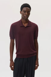 Deep Red Superfine Cashmere Polo Shirt