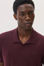 Deep Red Superfine Cashmere Polo Shirt
