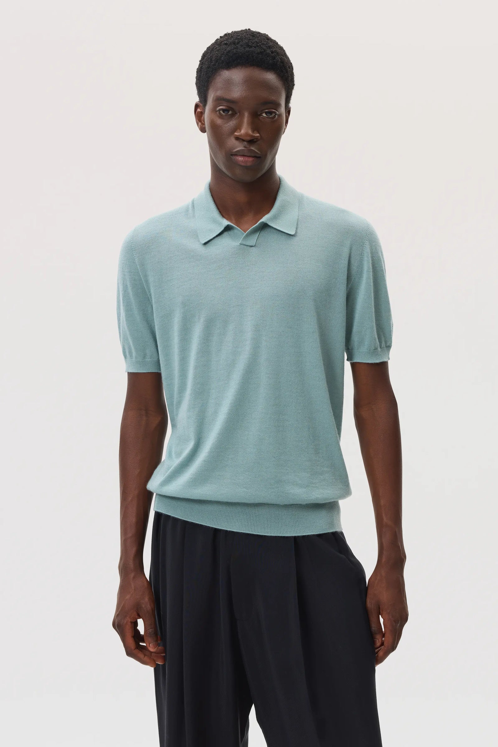 Superfine Cashmere Light Green Polo Shirt