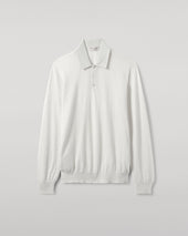 White Superfine Cashmere Polo Shirt