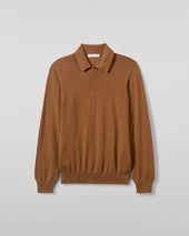 Dark Camel Superfine Cashmere Polo Shirt