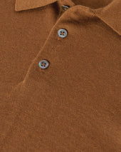 Dark Camel Superfine Cashmere Polo Shirt