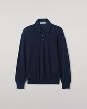 Fin Dark Navy Superfine Cashmere Polo Shirt
