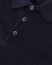 Fin Dark Navy Superfine Cashmere Polo Shirt