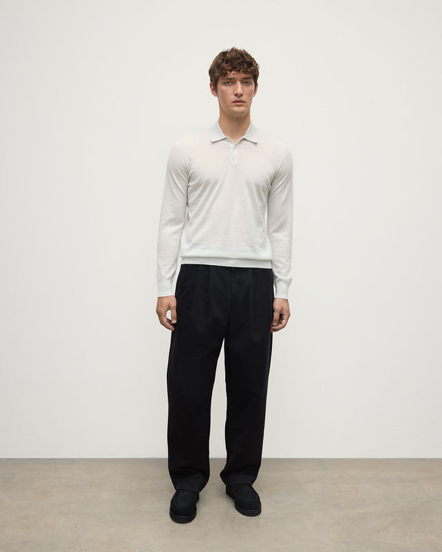 White Superfine Cashmere Polo Shirt