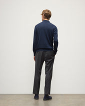 Fin Navy Superfine Cashmere Polo Shirt