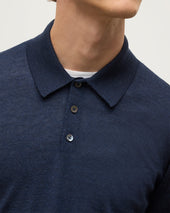 Fin Navy Superfine Cashmere Polo Shirt