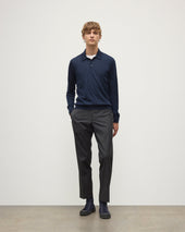 Fin Navy Superfine Cashmere Polo Shirt
