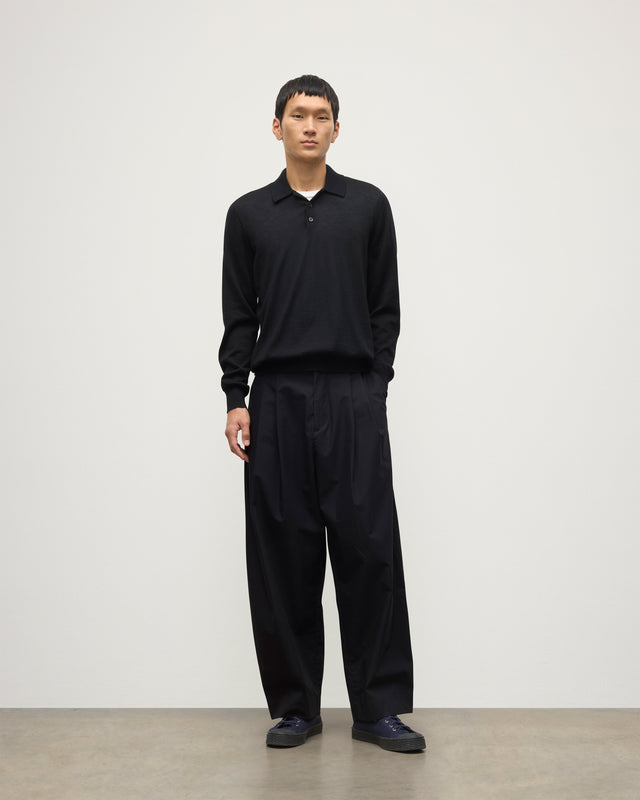 Fin Black Superfine Cashmere Polo Shirt