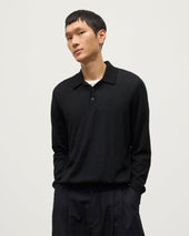 Fin Black Superfine Cashmere Polo Shirt
