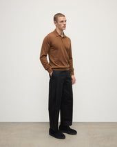 Dark Camel Superfine Cashmere Polo Shirt