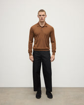 Dark Camel Superfine Cashmere Polo Shirt