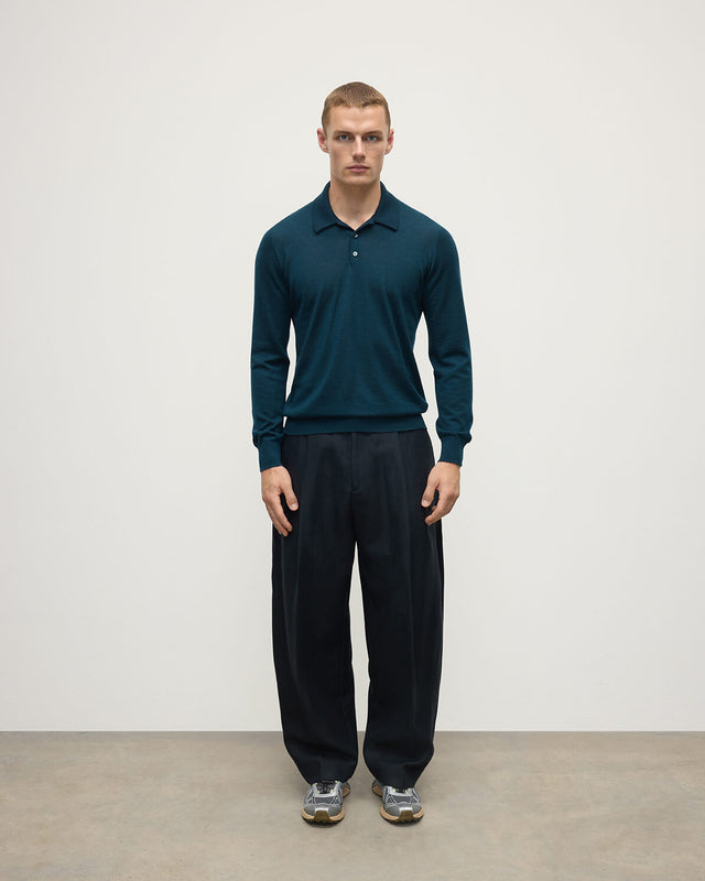 Bottle Green Superfine Cashmere Polo Shirt