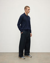 Fin Dark Navy Superfine Cashmere Polo Shirt