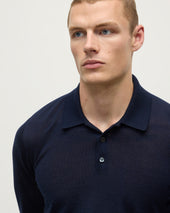Fin Dark Navy Superfine Cashmere Polo Shirt