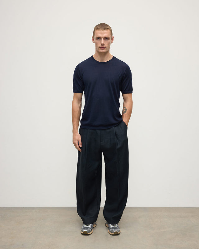 Dark Navy Superfine Cashmere T-Shirt
