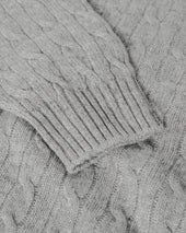 Cable Knit Light Grey Cashmere Jumper
