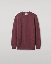 Cable Knit Purple Cashmere Jumper
