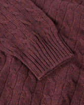 Cable Knit Purple Cashmere Jumper
