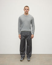 Cable Knit Light Grey Cashmere Jumper