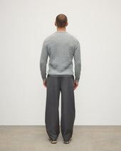 Cable Knit Light Grey Cashmere Jumper
