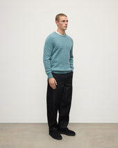 Cable Knit Green Cashmere Jumper