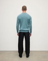 Cable Knit Green Cashmere Jumper
