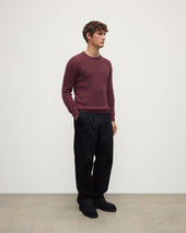 Cable Knit Purple Cashmere Jumper