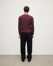 Cable Knit Purple Cashmere Jumper