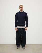 Cable Knit Dark Navy Cashmere Jumper