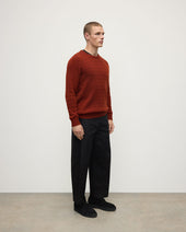 Cable Knit Dark Red Cashmere Jumper