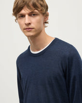 Fin Navy Superfine Cashmere Jumper