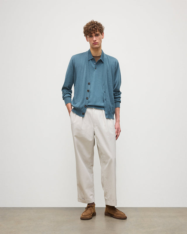 Forsyth Blue Superfine Cashmere Cardigan