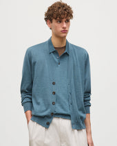 Forsyth Blue Superfine Cashmere Cardigan