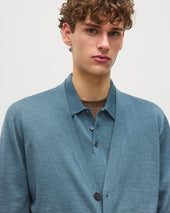 Forsyth Blue Superfine Cashmere Cardigan