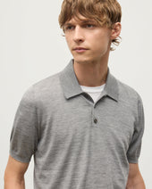 Fin Grey Superfine Cashmere Polo Shirt