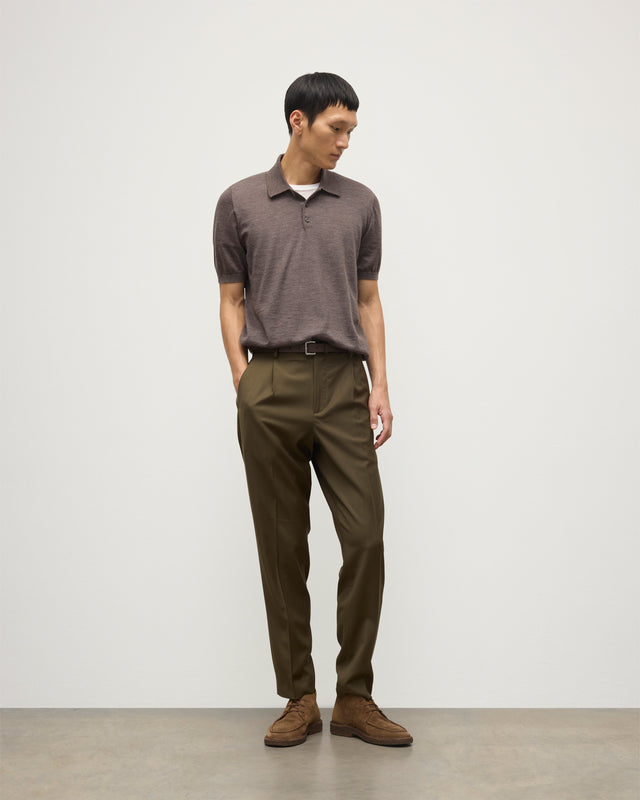 Fin Brown Superfine Cashmere Polo Shirt