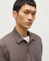 Fin Brown Superfine Cashmere Polo Shirt