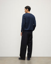 Fin Navy V Neck Superfine Cashmere Jumper