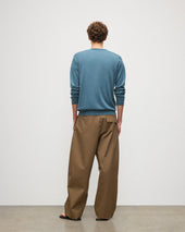 Fin Blue V Neck Superfine Cashmere Jumper