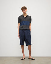 Mack Grey & Navy Superfine Cashmere Polo Shirt