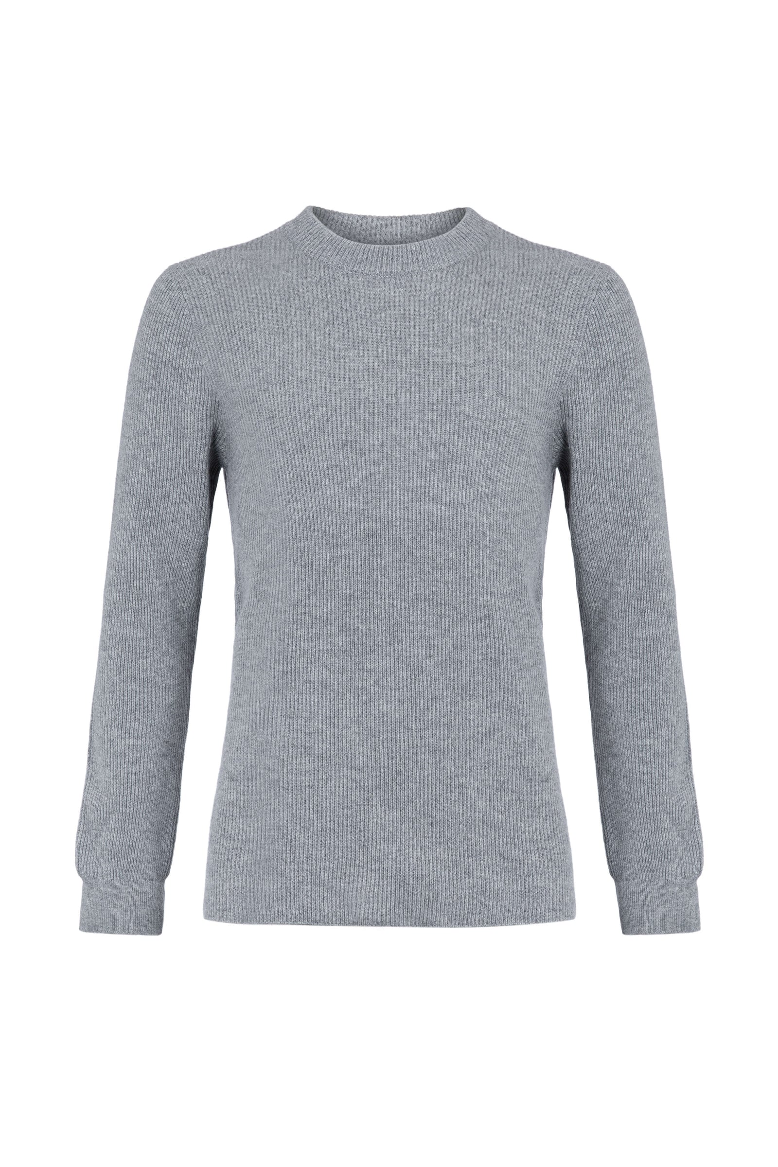 Men S Ribbed Grey Cashmere Jumper