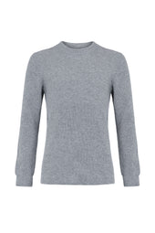 Men's Ribbed Grey Cashmere Jumper