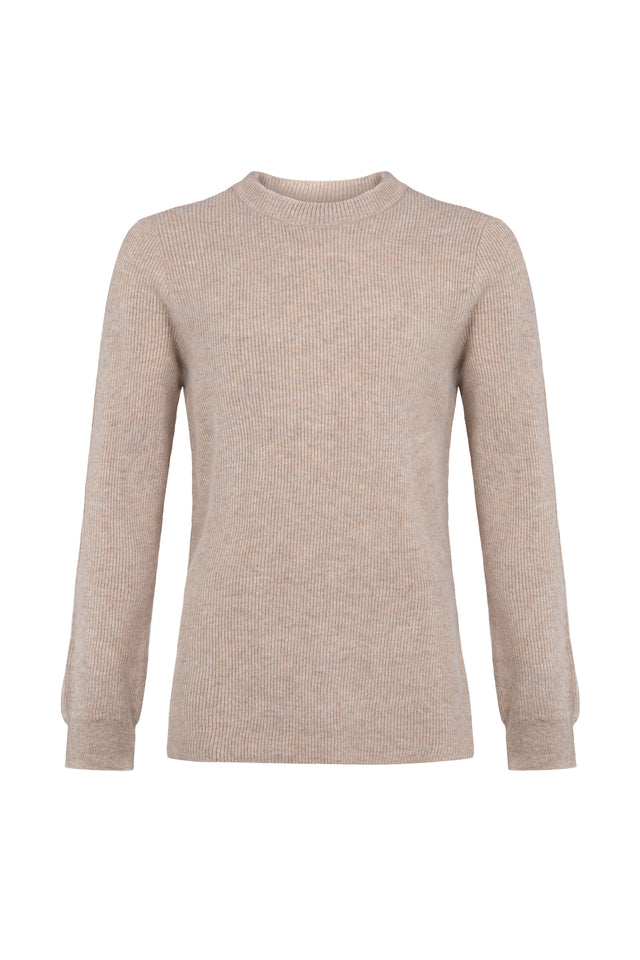 Ribbed Natural Cashmere Jumper