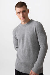 Men's Ribbed Grey Cashmere Jumper
