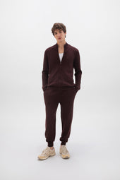 Seamless Cashmere Cuffed Dark Brown Joggers