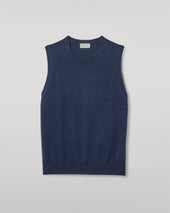 Lennox Navy Cashmere Sleeveless Tank