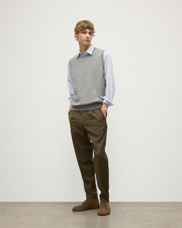 Lennox Grey Cashmere Sleeveless Tank