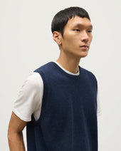 Lennox Navy Cashmere Sleeveless Tank